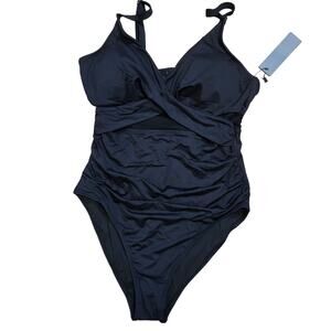 Tempt Me Women's Black Swimsuit One Piece, Adjustable Strapsn size M